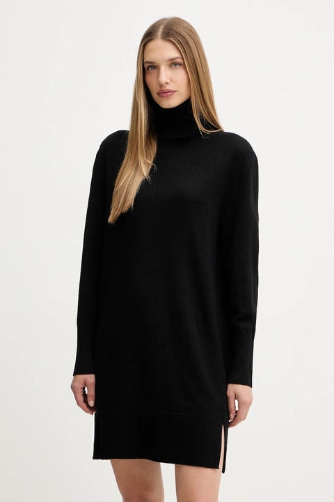 BOSS Orange sukienka z dodatkiem wełny kolor czarny mini prosta 50550493 - zdjęcie produktu nr 1