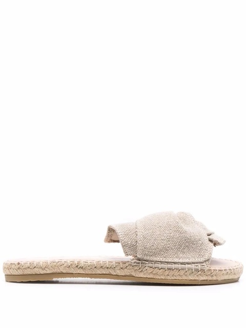 Manebi ruched open-toe espadrilles - Neutrals - zdjęcie produktu nr 1