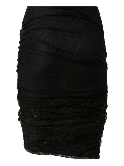 PINKO sequin-embellished lace fitted skirt - Black - zdjęcie produktu nr 1