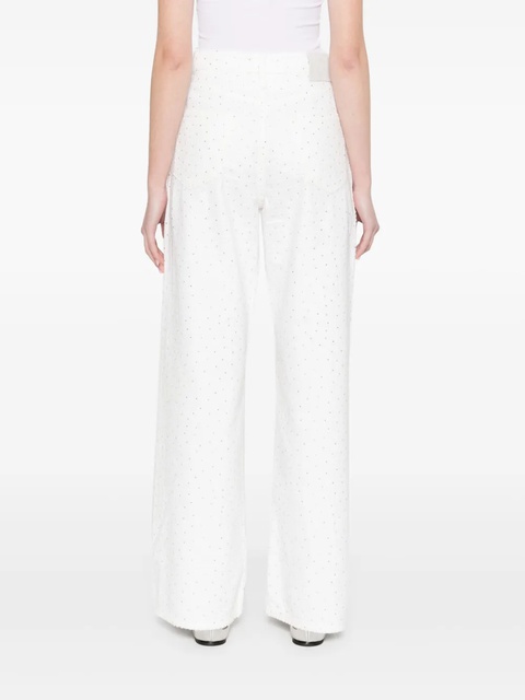 Maje rhinestone-embellished wide-leg jeans - White - zdjęcie produktu nr 2
