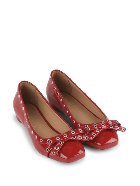 GANNI eyelet detailing ballerina shoes - Red - zdjęcie produktu nr 2