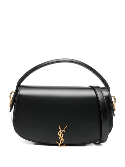 Saint Laurent logo-plaque curved shoulder bag - Black - zdjęcie produktu nr 1