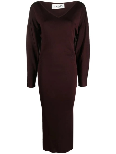 Lanvin V-neck midi dress - Purple - zdjęcie produktu nr 1