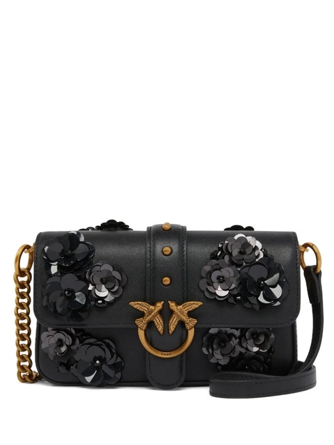 PINKO flower-embellished leather bag - Black - zdjęcie produktu nr 1