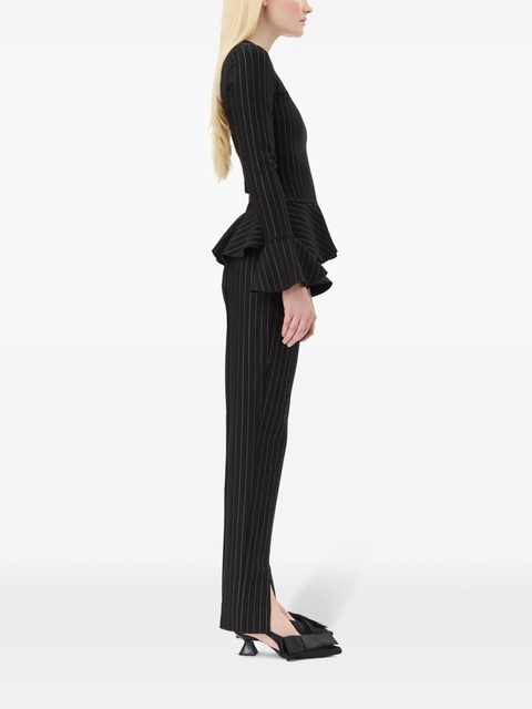 GANNI pinstriped peplum blouse - Black - zdjęcie produktu nr 2