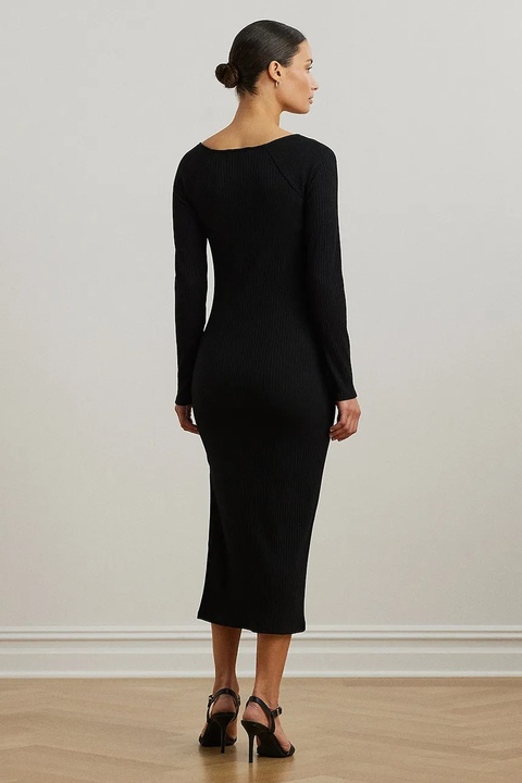 Lauren Ralph Lauren sukienka kolor czarny midi dopasowana 200978539 - zdjęcie produktu nr 2