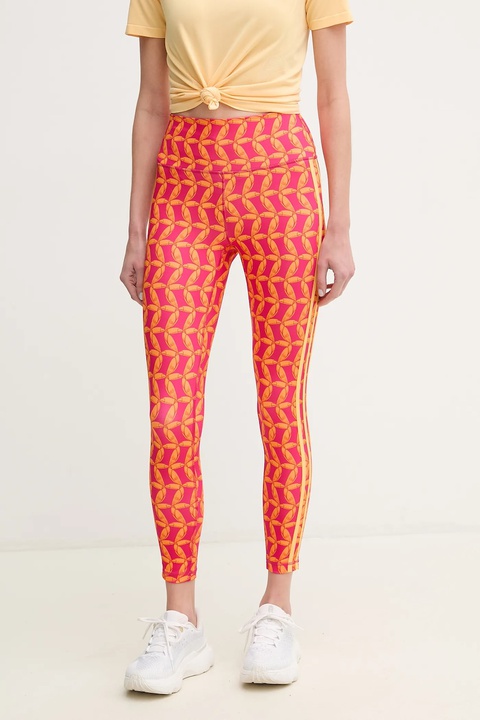 adidas Performance legginsy treningowe x Farm Rio kolor pomarańczowy wzorzyste JD6311 - zdjęcie produktu nr 1