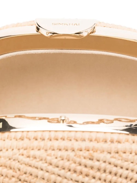 Simkhai Bridget raffia chain clutch bag - Neutrals - zdjęcie produktu nr 2