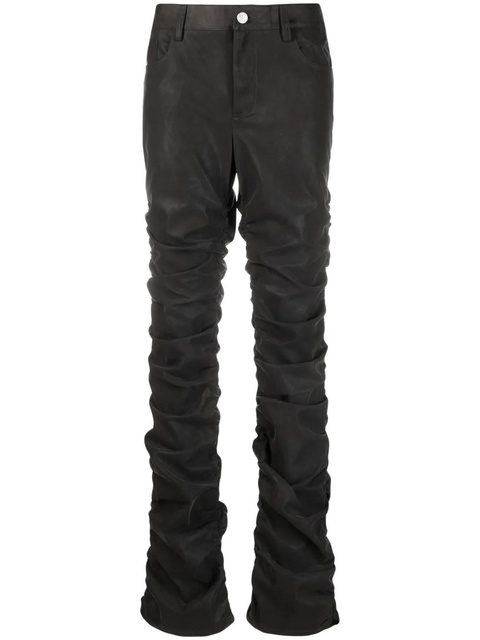 MISBHV ruched vegan leather trousers - Grey - zdjęcie produktu nr 1