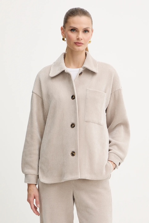 Marella kurtka sztruksowa Emme by Marella kolor beżowy przejściowa oversize 2525916032200 - zdjęcie produktu nr 1