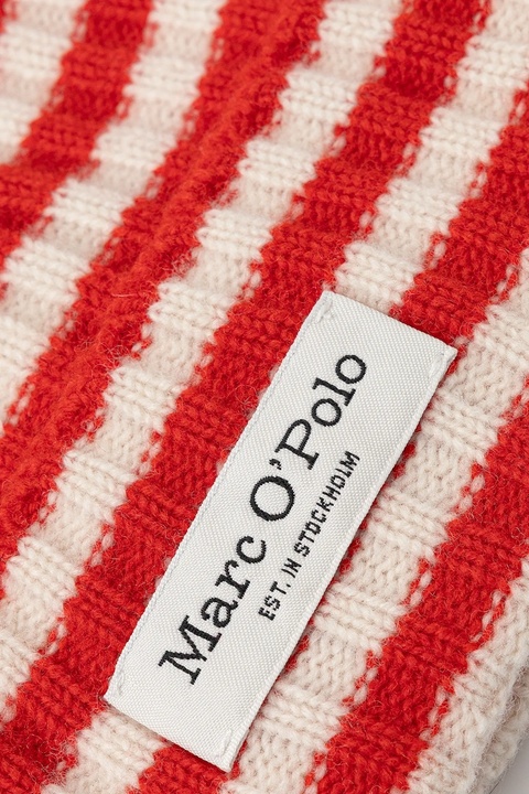 Marc O'Polo czapka wełniana kolor czerwony 600605401005 - zdjęcie produktu nr 1