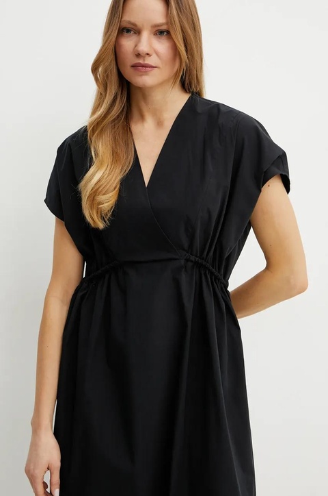 Weekend Max Mara sukienka bawełniana kolor czarny midi rozkloszowana 2515221052600 - zdjęcie produktu nr 2