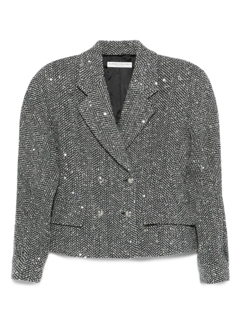 Alessandra Rich sequin-embellished herringbone jacket - Grey - zdjęcie produktu nr 1