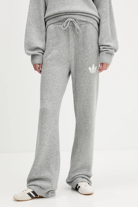 adidas Originals spodnie dresowe z domieszką wełny Knitted Pants kolor szary gładkie KF2534 - zdjęcie produktu nr 1