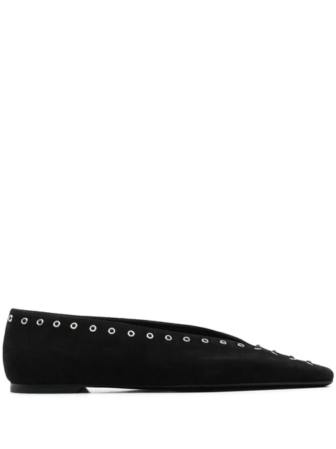 TOTEME suede lace-up ballerina shoes - Black - zdjęcie produktu nr 1