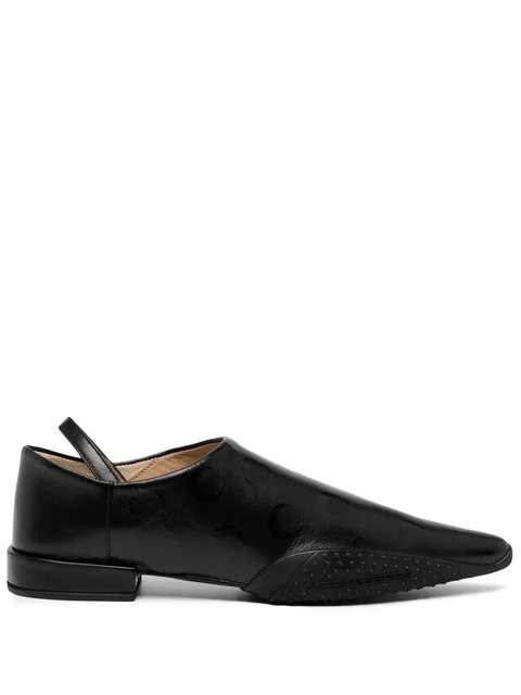 Marine Serre pointed-toe leather mules - Black - zdjęcie produktu nr 1