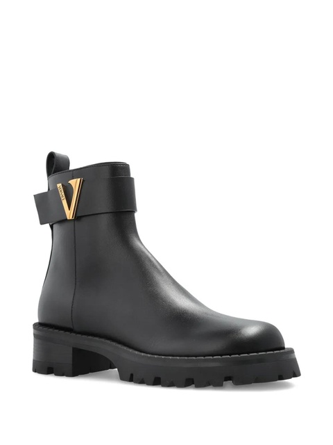 Versace V-Ankle buckle-detail boots - Black - zdjęcie produktu nr 2