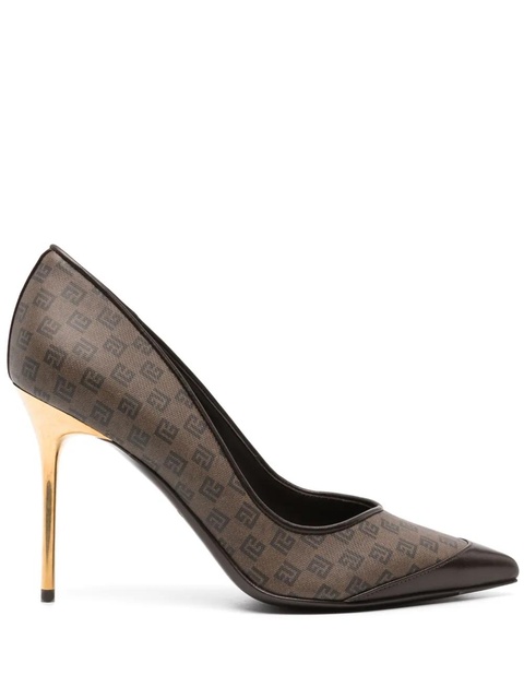 Balmain 100mm monogrammed pumps - Brown - zdjęcie produktu nr 1