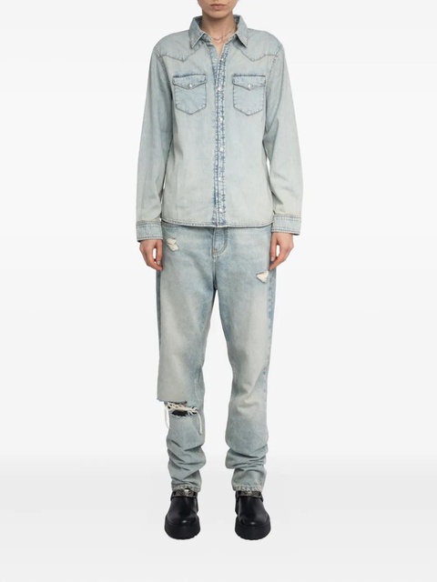 Zadig&Voltaire Saby stud-embellished denim shirt - Blue - zdjęcie produktu nr 1