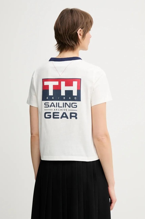 Tommy Hilfiger t-shirt bawełniany SAILING damski kolor biały WW0WW45598 - zdjęcie produktu nr 1