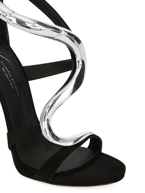 Giuseppe Zanotti 120mm Venere metallic-snake sandals - Black - zdjęcie produktu nr 2