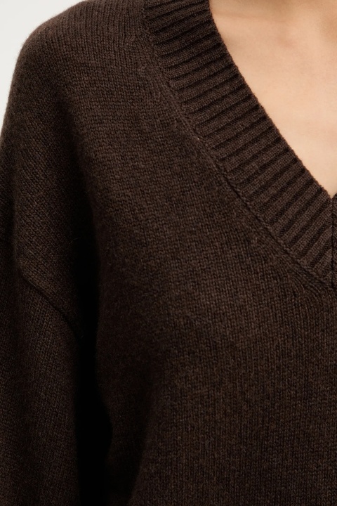 Marc O'Polo sweter z dodatkiem wełny damski kolor brązowy 510609060235 - zdjęcie produktu nr 1