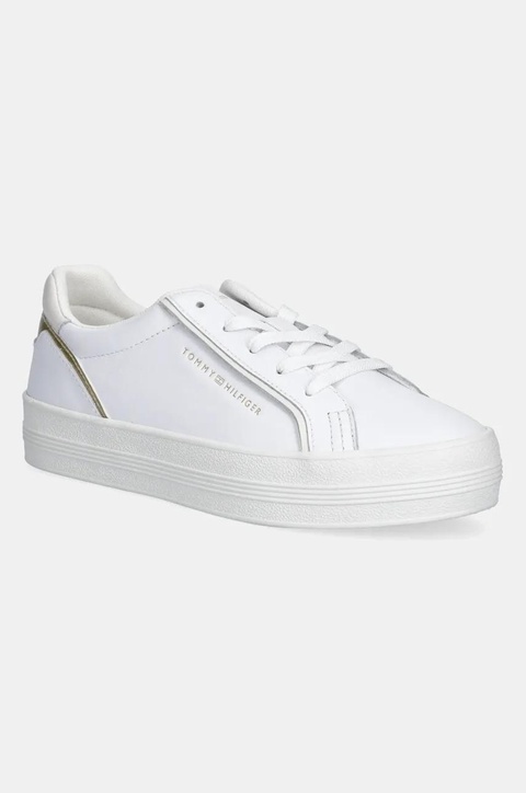 Tommy Hilfiger sneakersy skórzane ESSENTIAL VULC SNEAKER damskie kolor biały FW0FW08757 - zdjęcie produktu nr 1