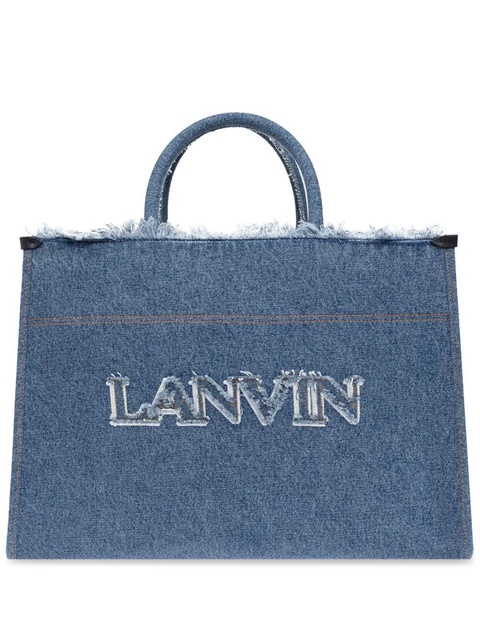 Lanvin logo-embroidered tote bag - Blue - zdjęcie produktu nr 1