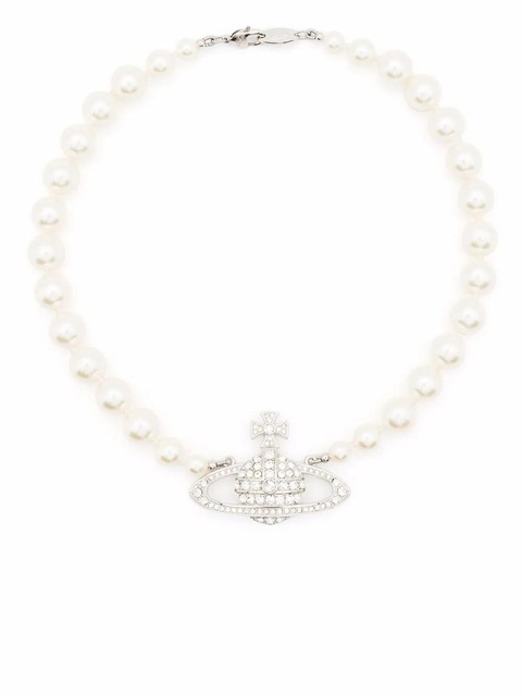 Vivienne Westwood Imogene crystal-orb pearl necklace - Silver - zdjęcie produktu nr 2
