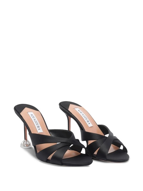Aquazzura 85mm embellished satin heeled sandals - Black - zdjęcie produktu nr 2