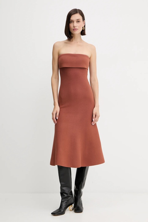 Twinset sukienka kolor brązowy mini rozkloszowana 252TP3410 - zdjęcie produktu nr 1