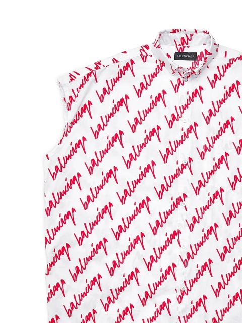 Balenciaga logo-print shirt dress - White - zdjęcie produktu nr 2