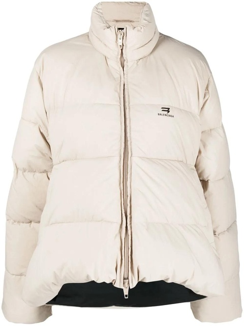 Balenciaga C-Shape logo-print puffer jacket - Neutrals - zdjęcie produktu nr 1