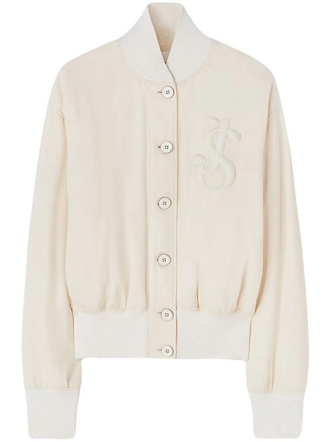 Jil Sander appliqué-logo bomber jacket - White - zdjęcie produktu nr 1
