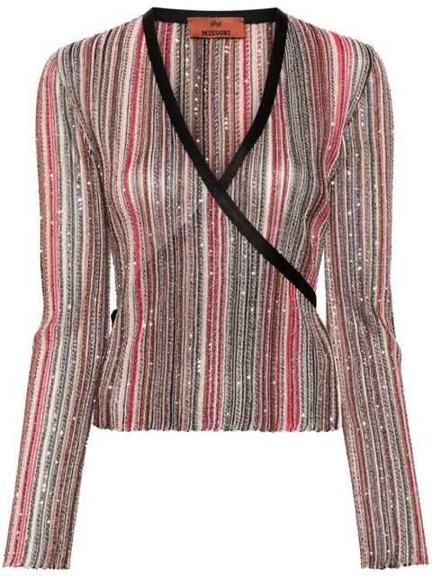 Missoni striped sequined wrap jumper - Black - zdjęcie produktu nr 1