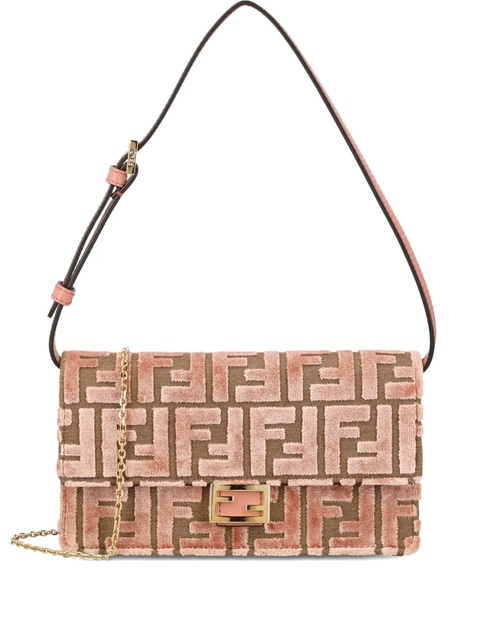 FENDI medium Baguette jacquard-velvet shoulder bag - Pink - zdjęcie produktu nr 1
