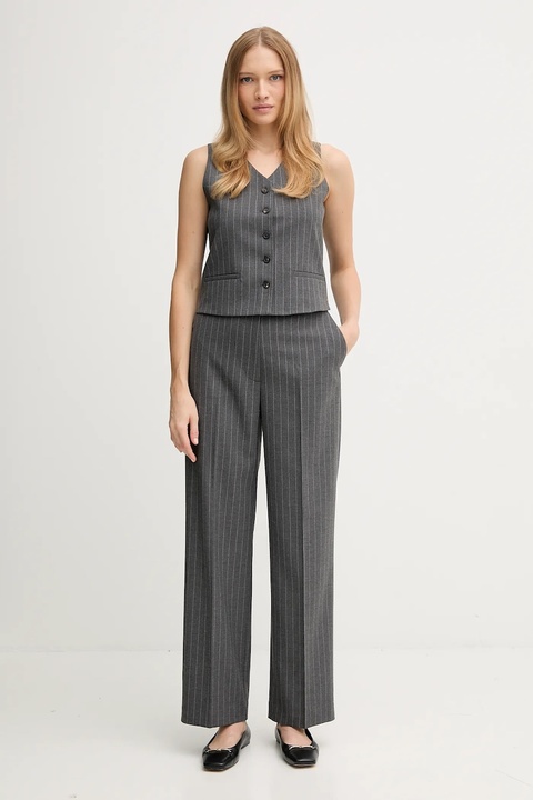 Tommy Hilfiger spodnie damskie kolor szary proste high waist WW0WW47550 - zdjęcie produktu nr 2