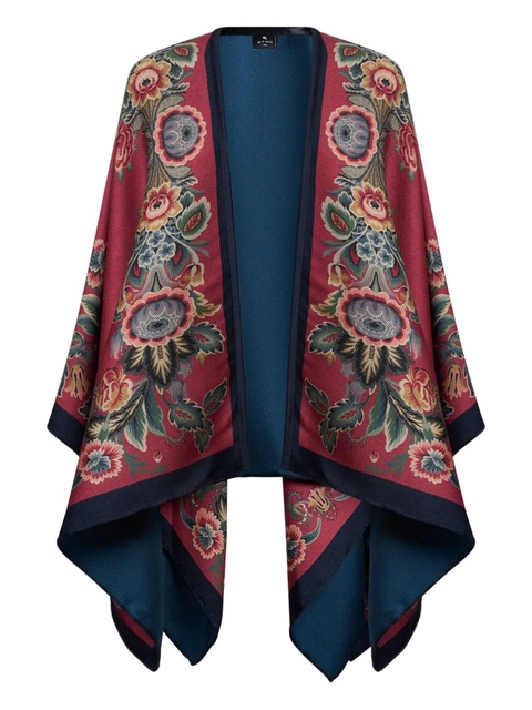 ETRO floral-patterned cape - Red - zdjęcie produktu nr 1
