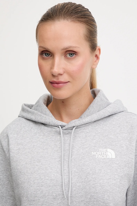 The North Face bluza Simple Dome damska kolor szary z kapturem melanżowa NF0A89EYDYX1 - zdjęcie produktu nr 2
