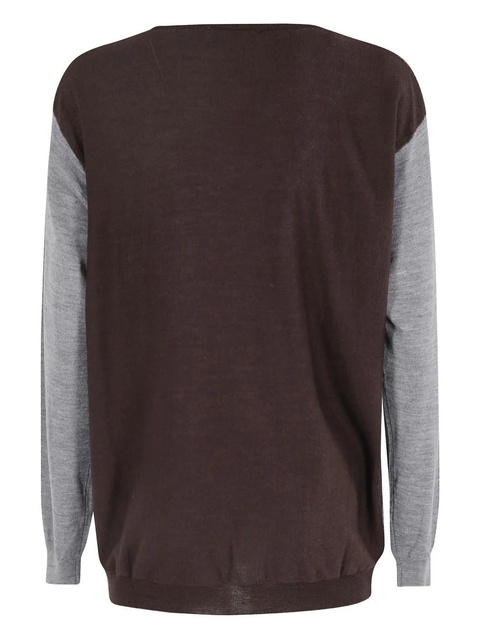 SOLOTRE V-neck colourblock sweater - Grey - zdjęcie produktu nr 2