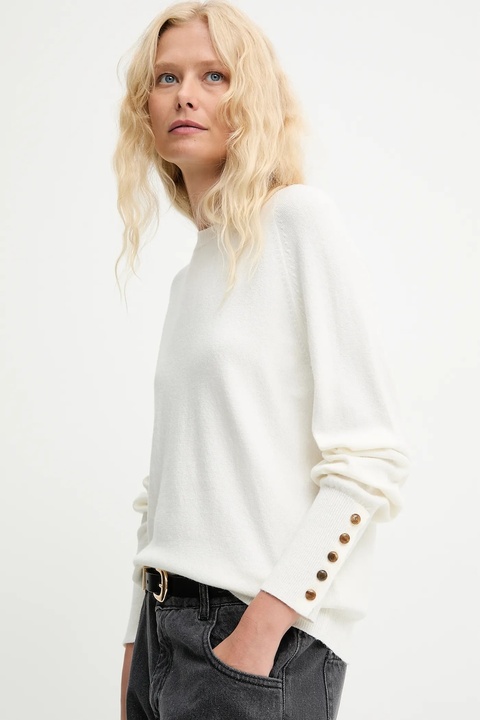 Answear.LAB sweter z wełną damski kolor beżowy lekki - zdjęcie produktu nr 1