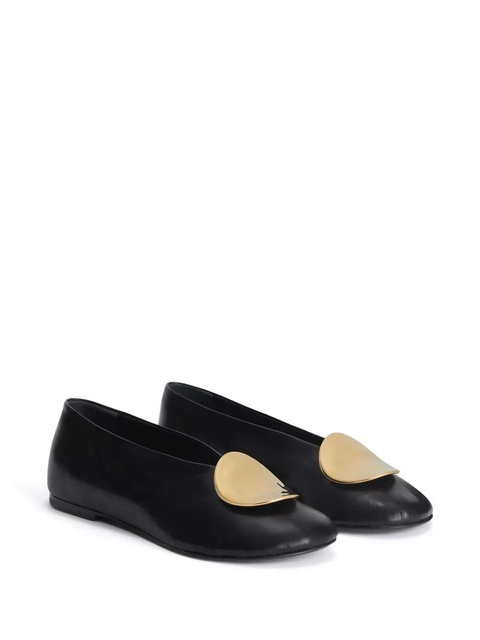 Jil Sander decorative-plaque ballerina shoes - Black - zdjęcie produktu nr 2