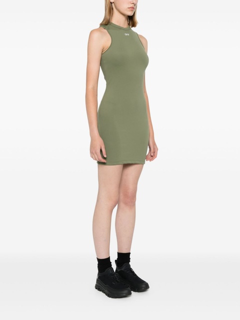Off-White logo-print mini dress - Green - zdjęcie produktu nr 2