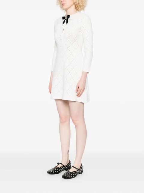 Self-Portrait bow-embellished mini dress - White - zdjęcie produktu nr 2