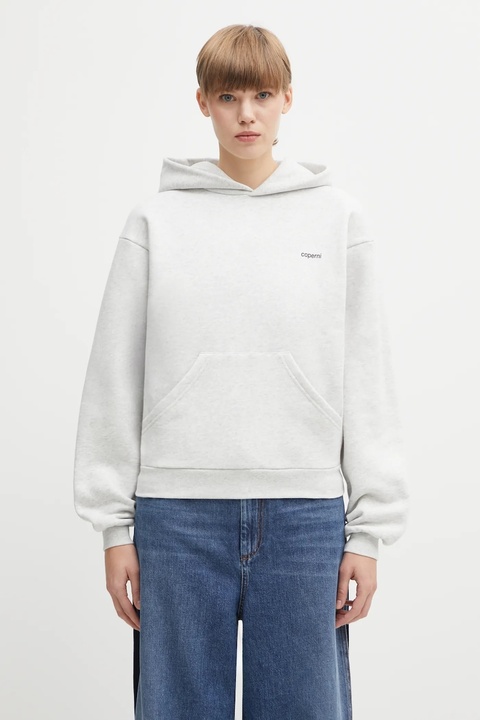 Coperni bluza bawełniana Horn damska kolor szary z kapturem gładka COPJS15BISF5035 - zdjęcie produktu nr 1