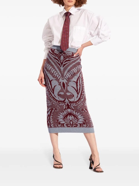 ETRO intarsia-knit wool skirt - Grey - zdjęcie produktu nr 2