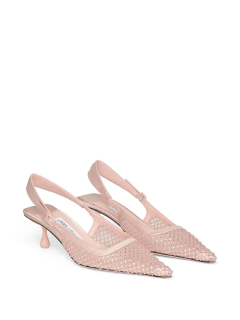 Jimmy Choo 50mm Amel crystal-embellished pumps - Pink - zdjęcie produktu nr 2