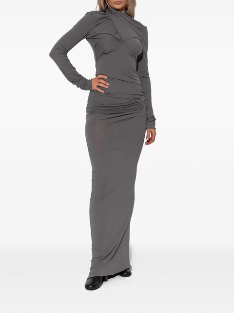 ENTIRE STUDIOS draped long-sleeve maxi dress - Grey - zdjęcie produktu nr 2