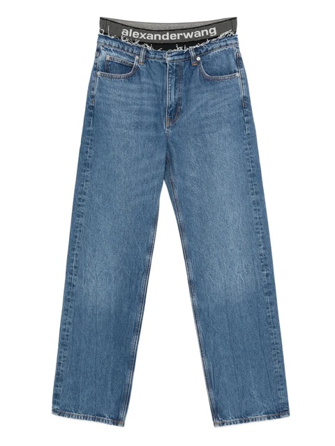 Alexander Wang logo-waistband jeans - Blue - zdjęcie produktu nr 1