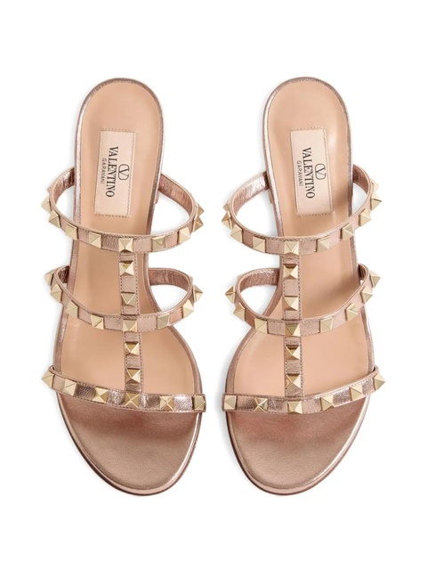 Valentino Garavani 60mm Rockstud laminated sandals - Pink - zdjęcie produktu nr 2